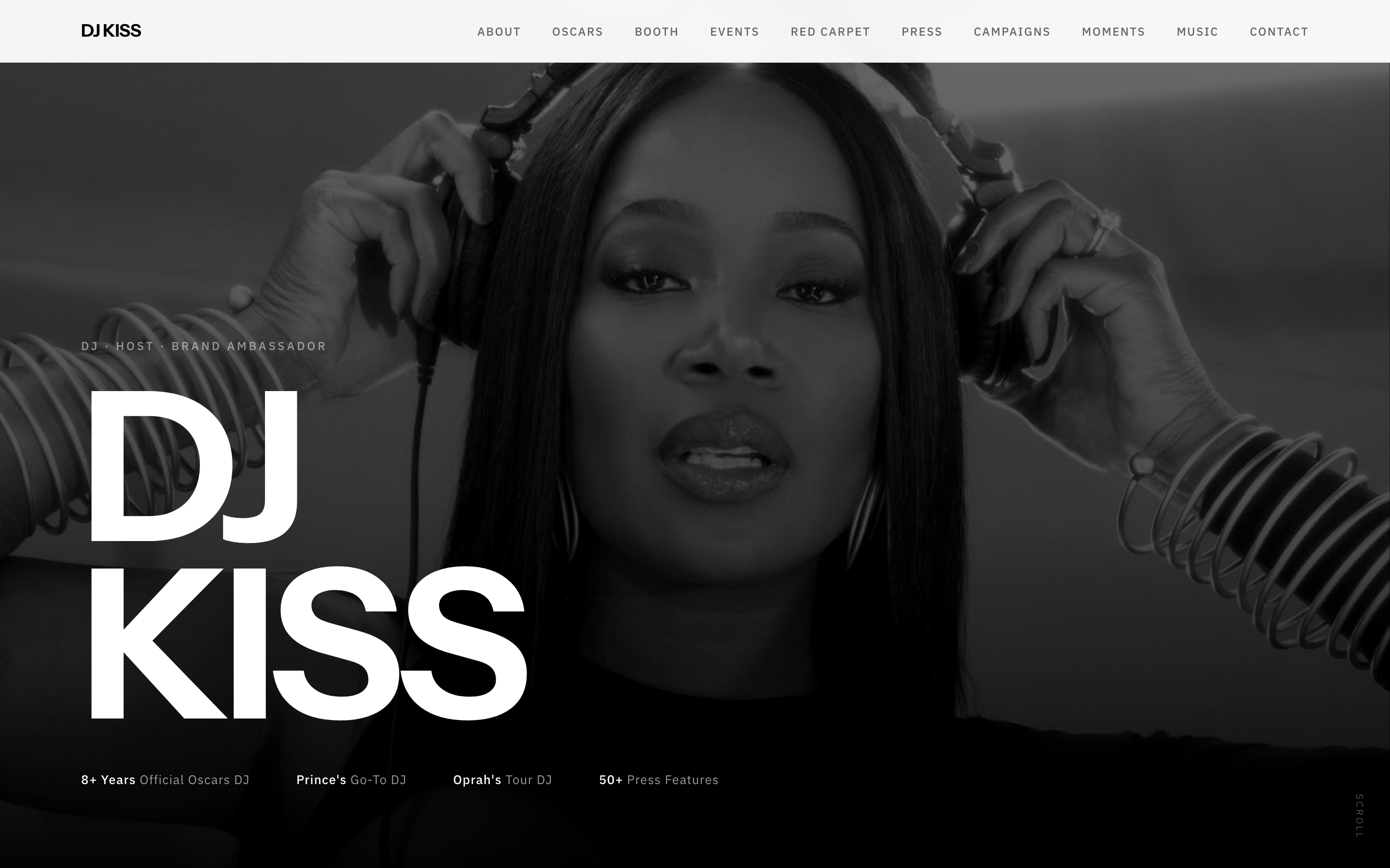 DJ Kiss website homepage