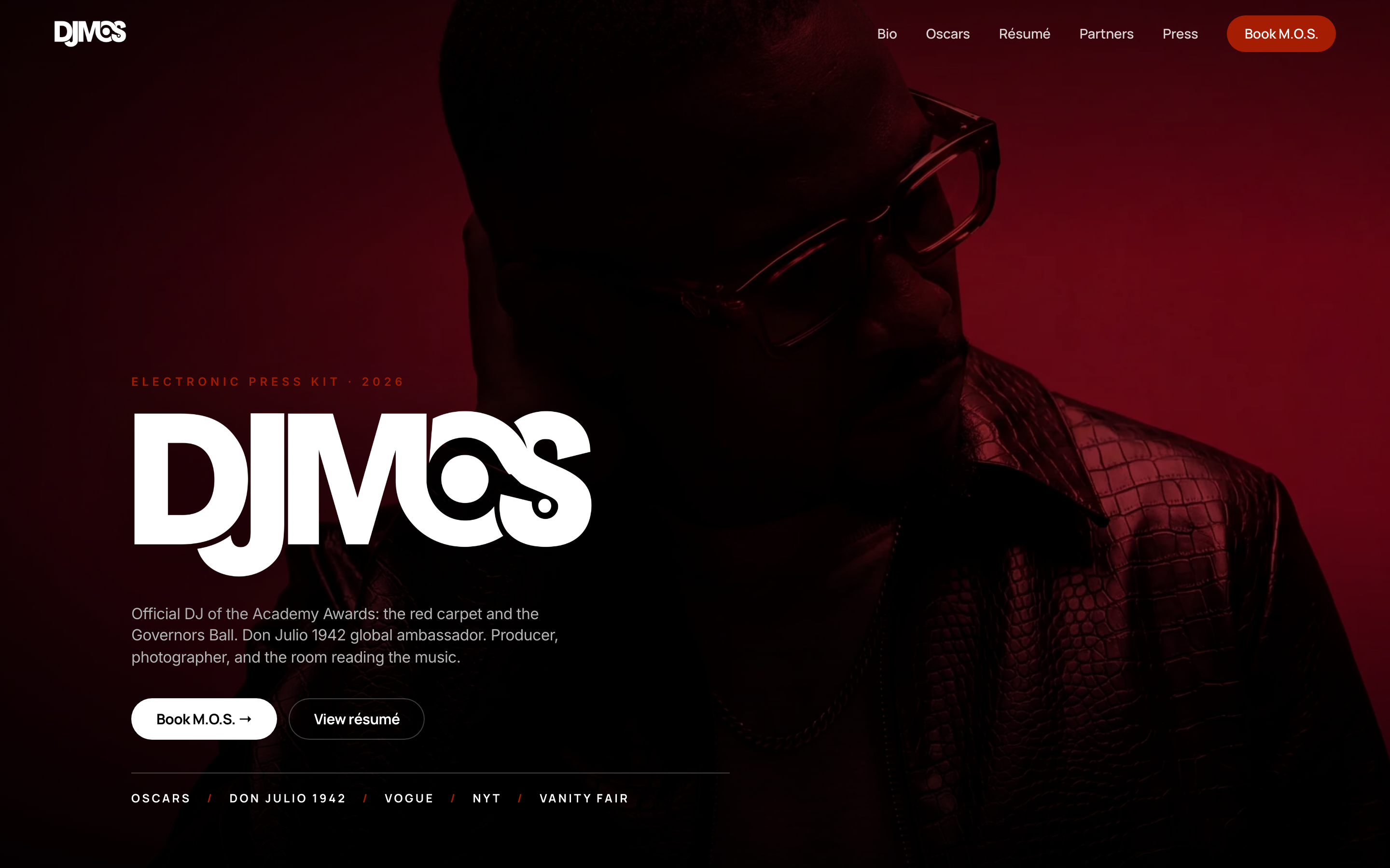 DJ M.O.S. website homepage