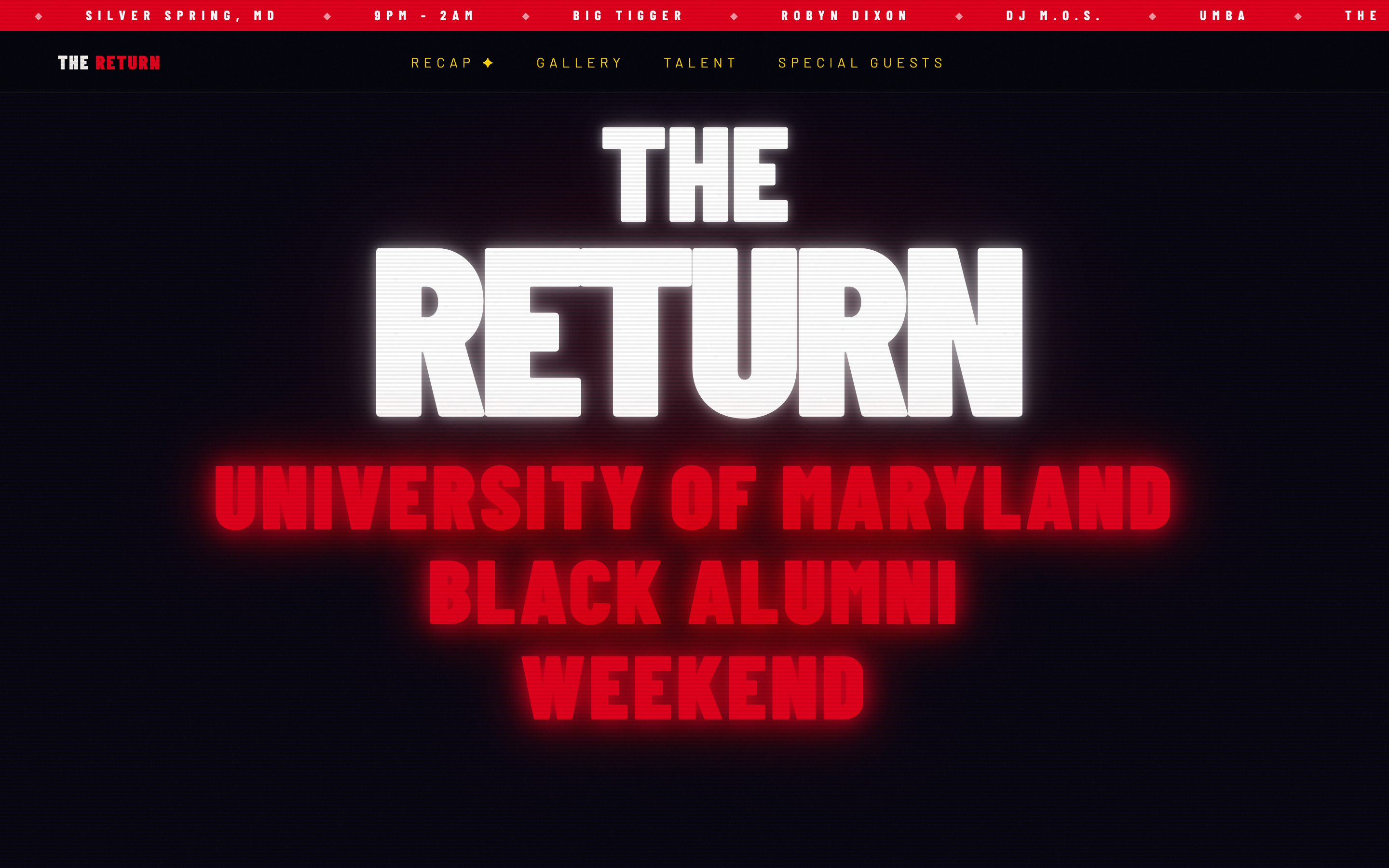 The Return 2026 website homepage